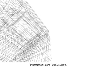 Ilustración vectorial 3d de arquitectura moderna