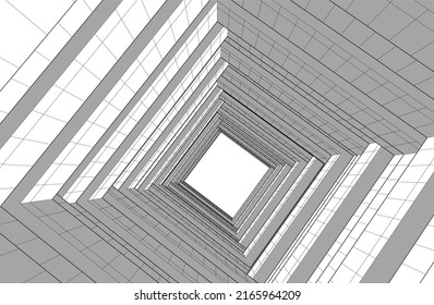 Ilustración vectorial 3d de arquitectura moderna