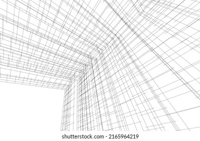Modern architecture vector 3d illustration