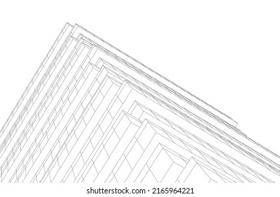 Modern architecture vector 3d illustration