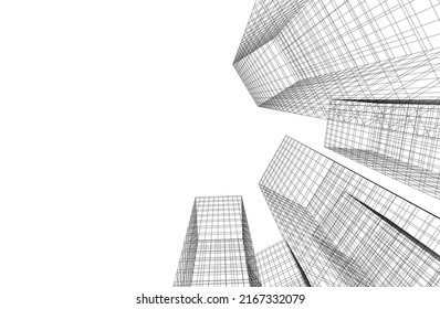 Modern architecture vector 3d illustration