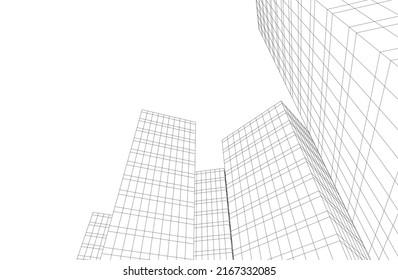 Modern architecture vector 3d illustration