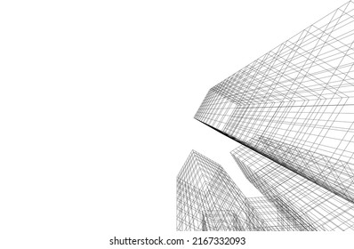 Modern architecture vector 3d illustration