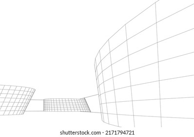 Ilustración vectorial 3d de arquitectura moderna