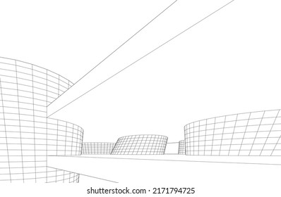 Moderne Architektur, Vektorgrafik 3D