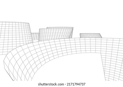 Modern architecture vector 3d illustration