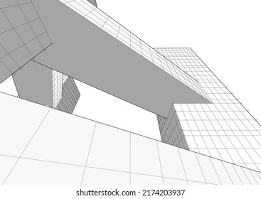 Moderne Architektur, Vektorgrafik 3D