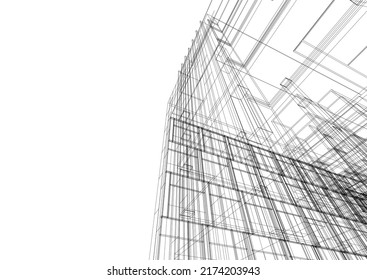 Modern architecture vector 3d illustration