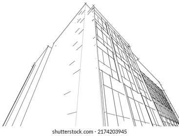 Modern architecture vector 3d illustration