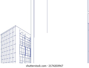 Modern architecture vector 3d illustration
