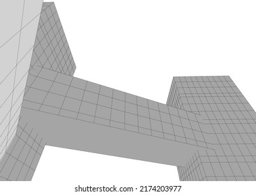Modern architecture vector 3d illustration