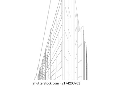 Modern architecture vector 3d illustration