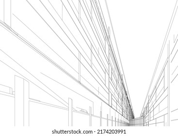 Modern architecture vector 3d illustration