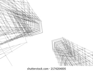 Modern architecture vector 3d illustration