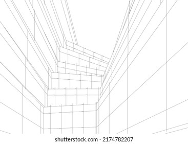 Modern architecture vector 3d illustration