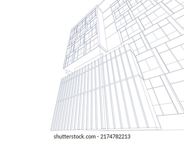 Modern architecture vector 3d illustration