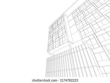 Modern architecture vector 3d illustration