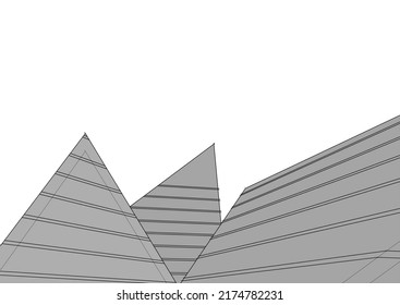 Modern architecture vector 3d illustration