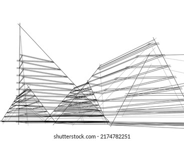 Modern architecture vector 3d illustration