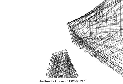 Modern architecture vector 3d illustration