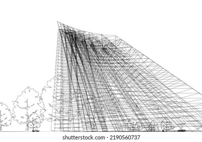 Modern architecture vector 3d illustration