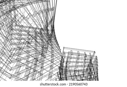 Modern architecture vector 3d illustration