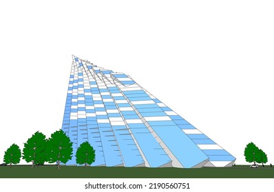 Ilustración vectorial 3d de arquitectura moderna