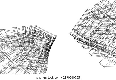 Modern architecture vector 3d illustration