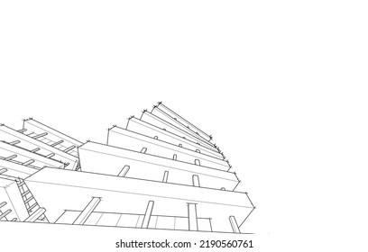 Moderne Architektur, Vektorgrafik 3D