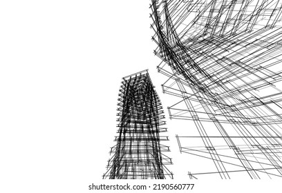 Modern architecture vector 3d illustration