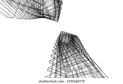 Modern architecture vector 3d illustration