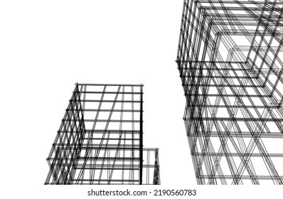Modern architecture vector 3d illustration
