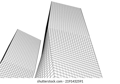 Modern architecture vector 3d illustration