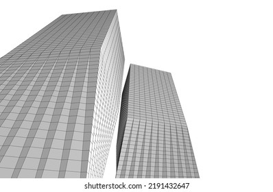 Modern architecture vector 3d illustration