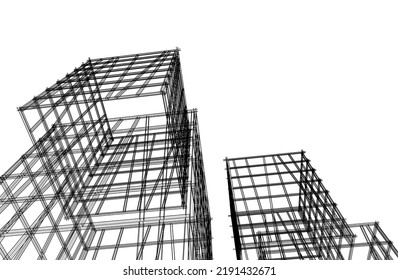 Modern architecture vector 3d illustration