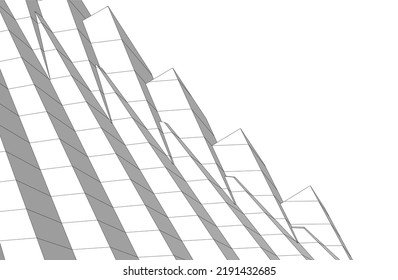 Ilustración vectorial 3d de arquitectura moderna