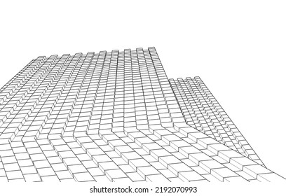 Modern architecture vector 3d illustration