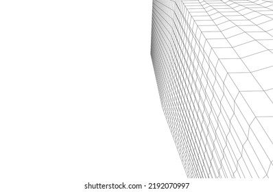 Ilustración vectorial 3d de arquitectura moderna