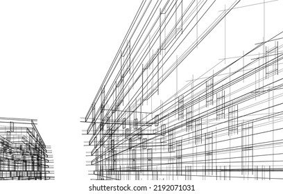 Moderne Architektur, Vektorgrafik 3D
