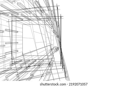 Modern architecture vector 3d illustration