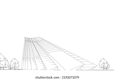 Modern architecture vector 3d illustration
