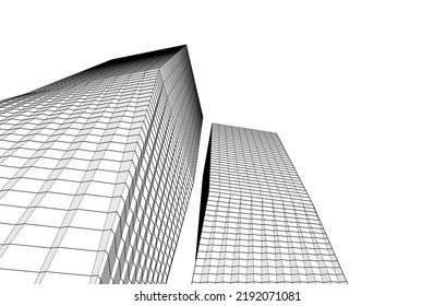 Modern architecture vector 3d illustration