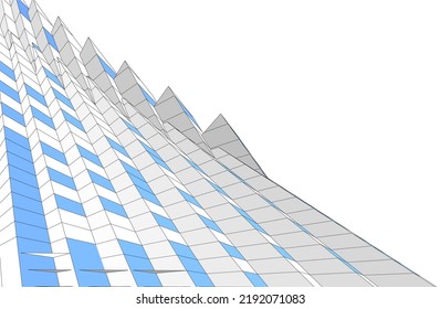 Modern architecture vector 3d illustration