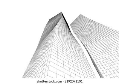 Modern architecture vector 3d illustration