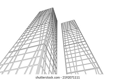 Modern architecture vector 3d illustration
