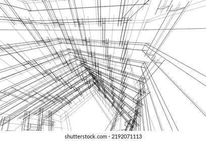 Modern architecture vector 3d illustration