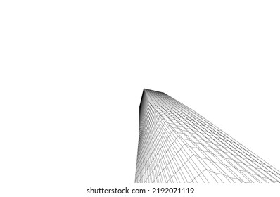 Ilustración vectorial 3d de arquitectura moderna