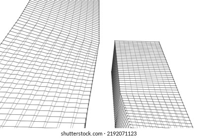 Modern architecture vector 3d illustration