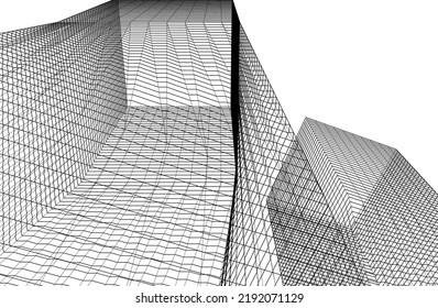 Modern architecture vector 3d illustration