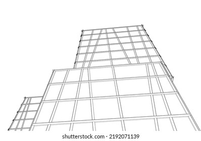 Modern architecture vector 3d illustration